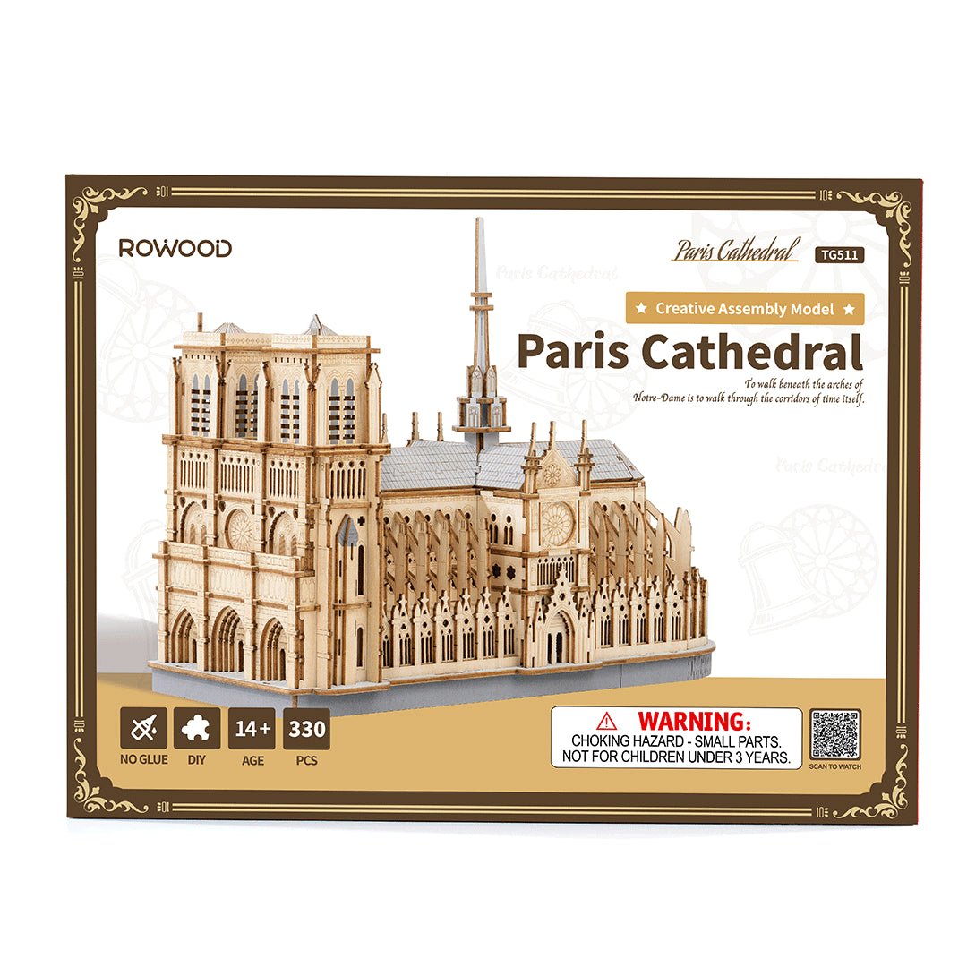 Rowood Paris Cathedral TG511 – 3D Wooden Puzzle Gothic Architecture Model by LAB7 Malta, Europe