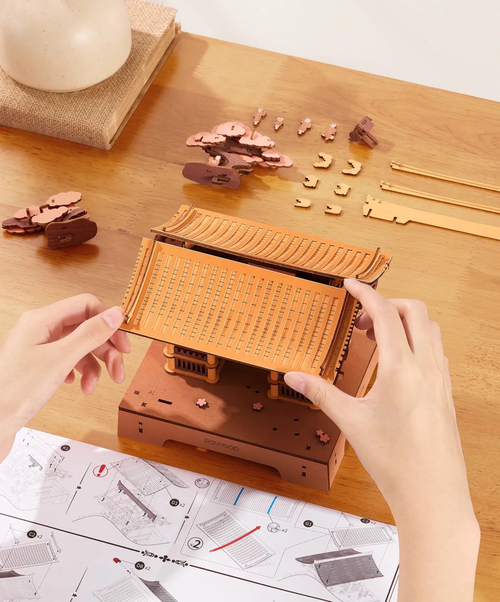 Rowood Sacred Sakura Temple TGA08 – 219-Piece DIY 3D Wooden Puzzle