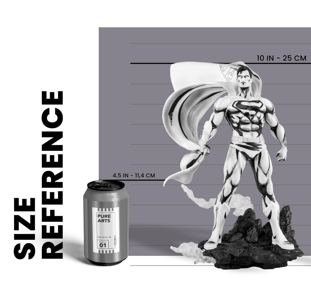 SDCC 2024 DC HEROES : Superman B&W PX PVC 1/8 Statue by LAB7 Malta, Europe