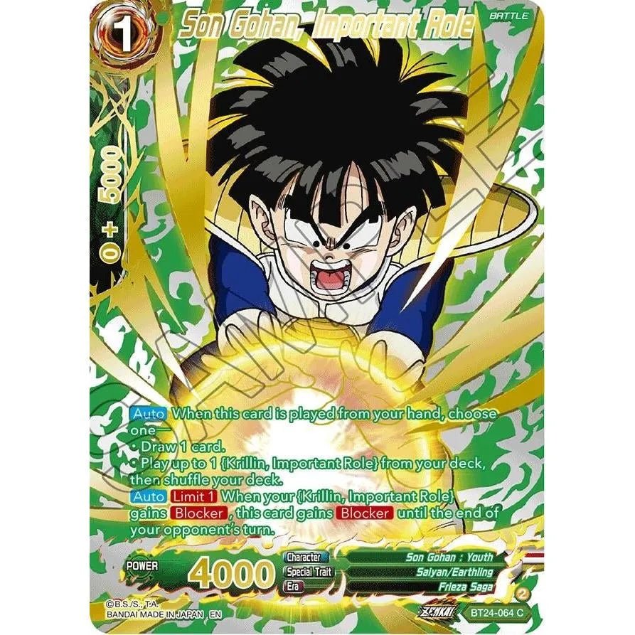 Son Gohan, Important Role (Collector Booster Gold) (BT24-064) (Beyond Generations) in Malta | LAB7