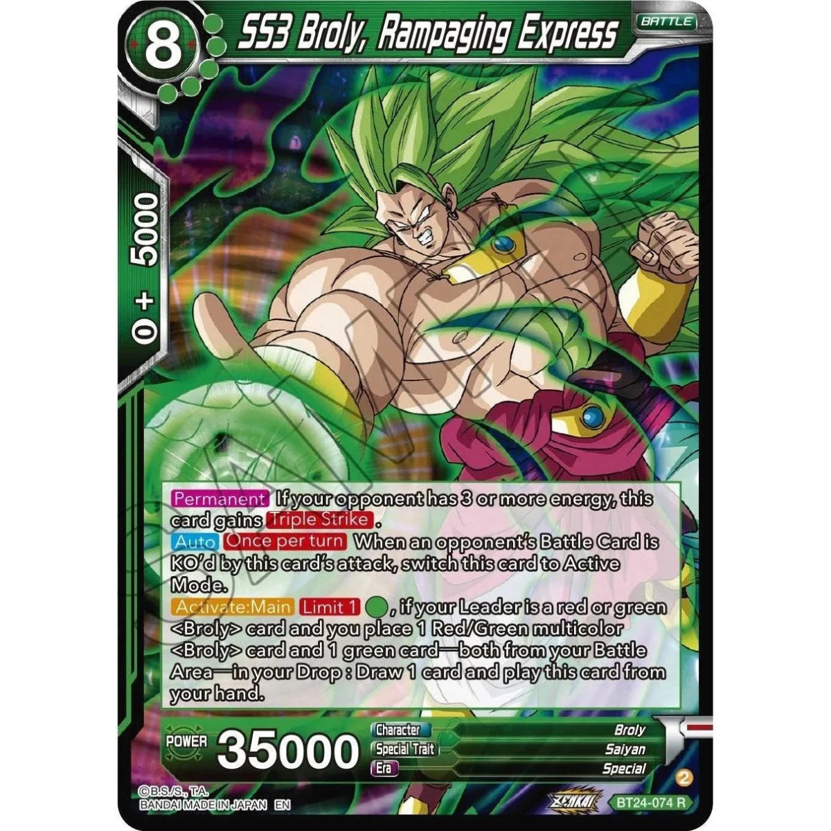 SS3 Broly, Rampaging Express (BT24-074) (Beyond Generations) in Malta | LAB7