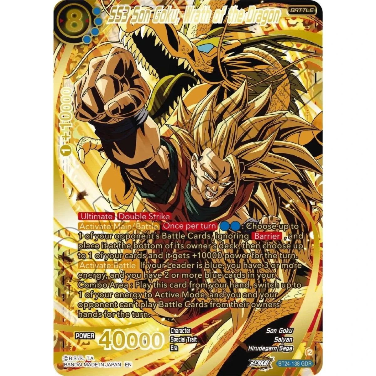 SS3 Son Goku, Wrath of the Dragon (GDR) (BT24-138) (Beyond Generations) in Malta | LAB7