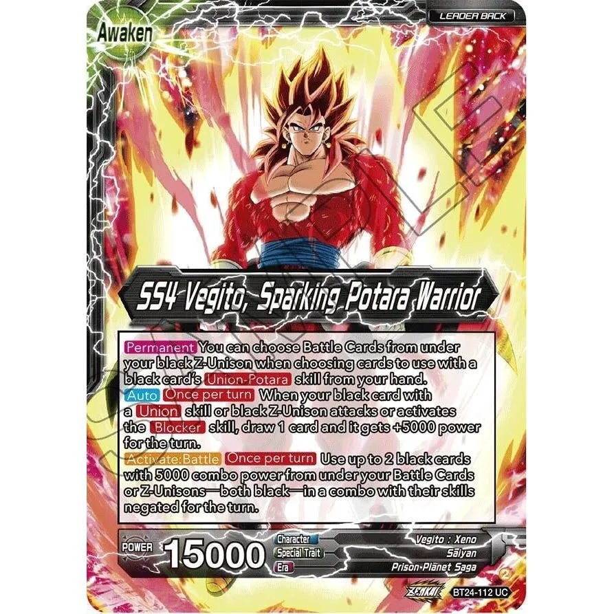 SS4 Son Goku & SS4 Vegeta // SS4 Vegito, Sparking Potara Warrior (Collector Booster Foil) (BT24-112) (Beyond Generations) in Malta | LAB7