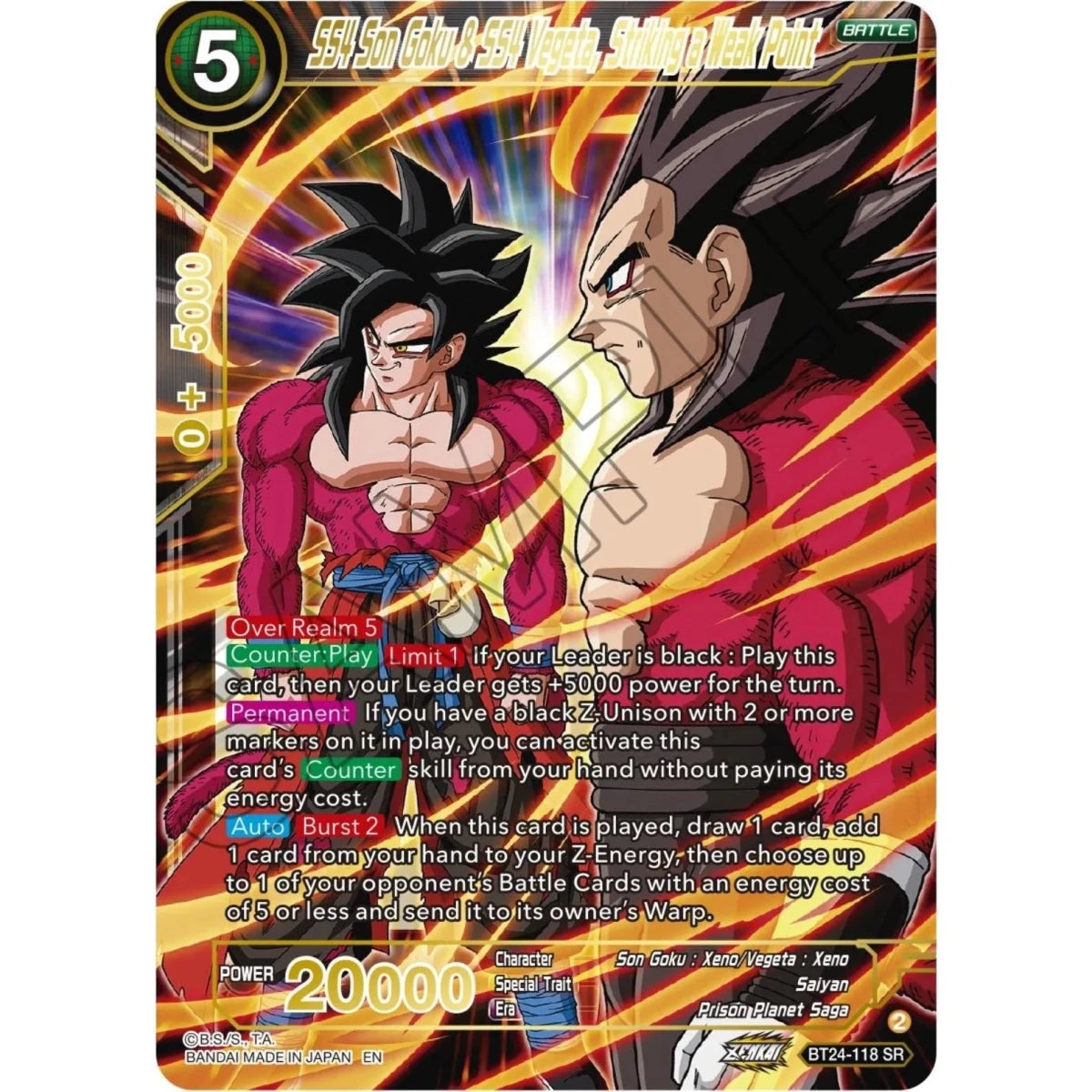 SS4 Son Goku & SS4 Vegeta, Striking a Weak Point (BT24-118) (Beyond Generations) in Malta | LAB7