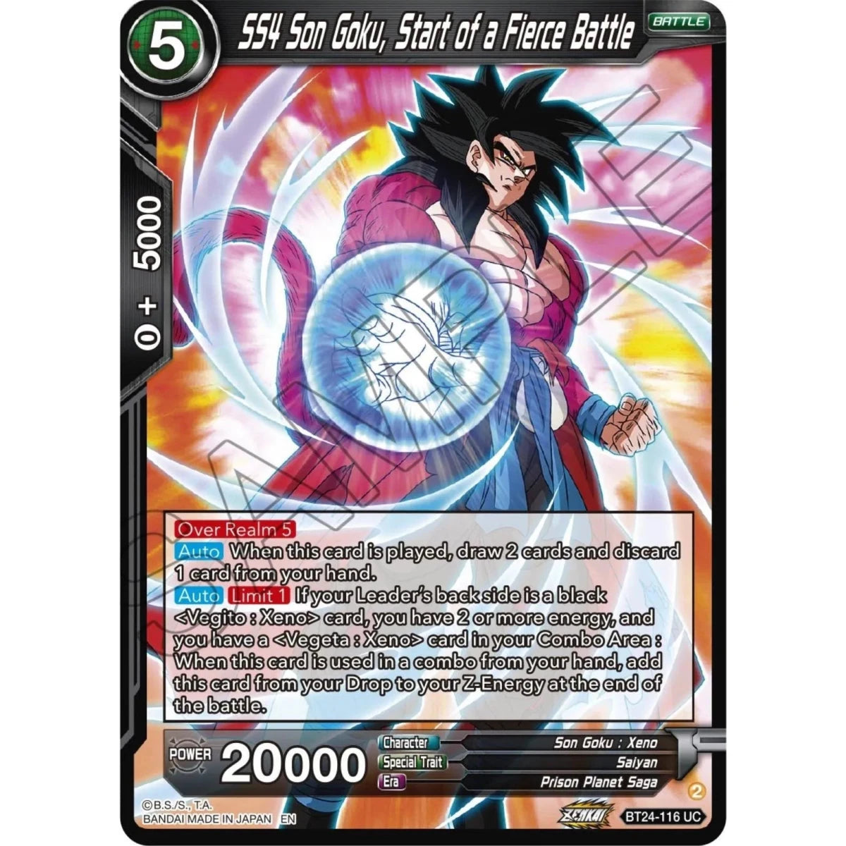 SS4 Son Goku, Start of a Fierce Battle (BT24-116) (Beyond Generations) in Malta | LAB7