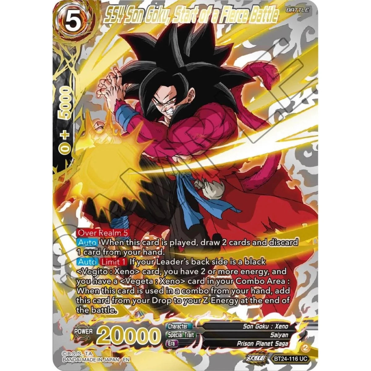 SS4 Son Goku, Start of a Fierce Battle (Collector Booster Gold) (BT24-116) (Beyond Generations) in Malta | LAB7