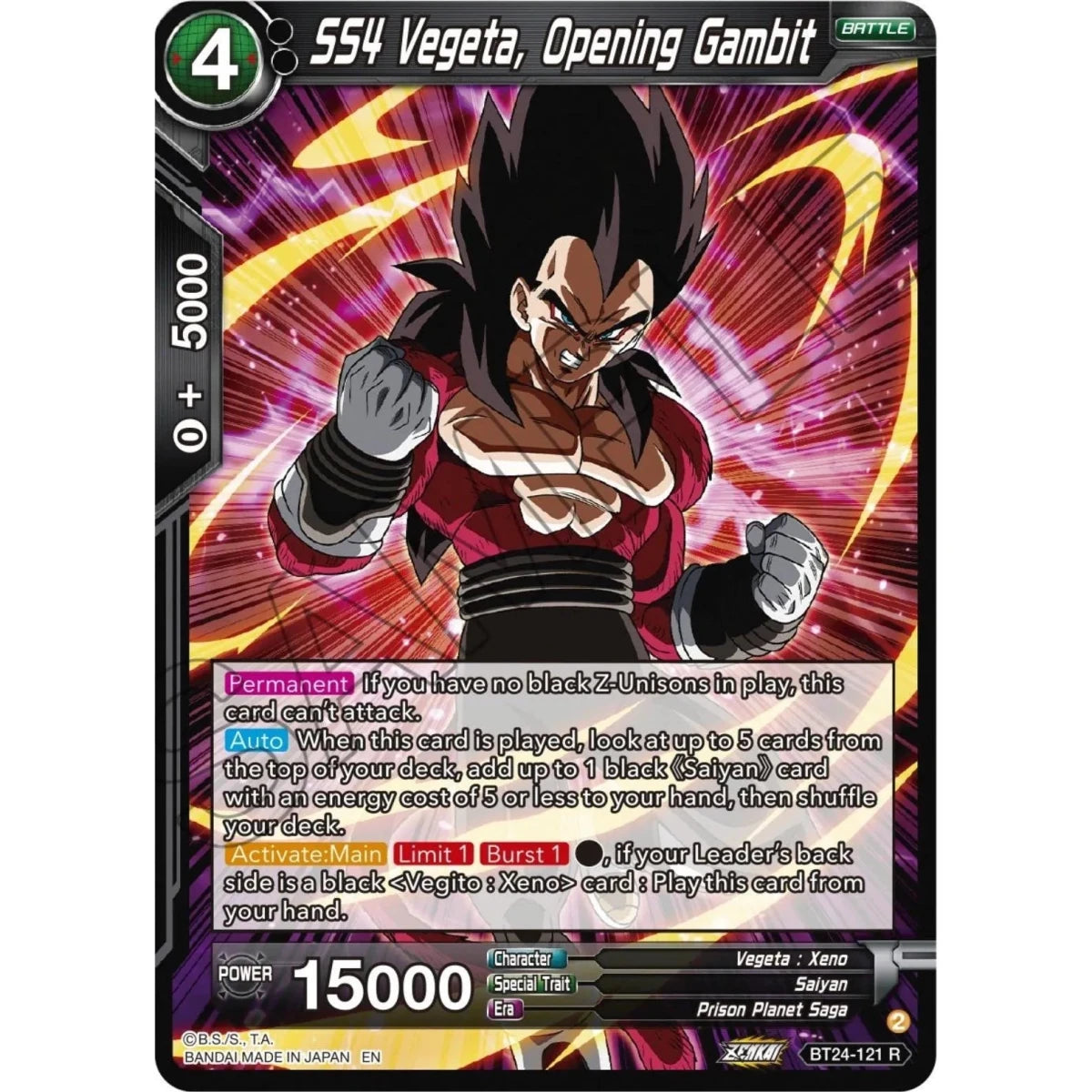 SS4 Vegeta, Opening Gambit (BT24-121) (Beyond Generations) in Malta | LAB7
