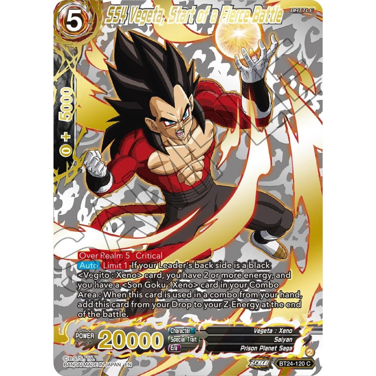 SS4 Vegeta, Start of a Fierce Battle (Collector Booster Gold) (BT24-120) (Beyond Generations) in Malta | LAB7