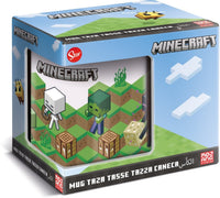 Stor Minecraft 11oz ceramic mug in branded display box featuring a colorful Minecraft character graphic design.