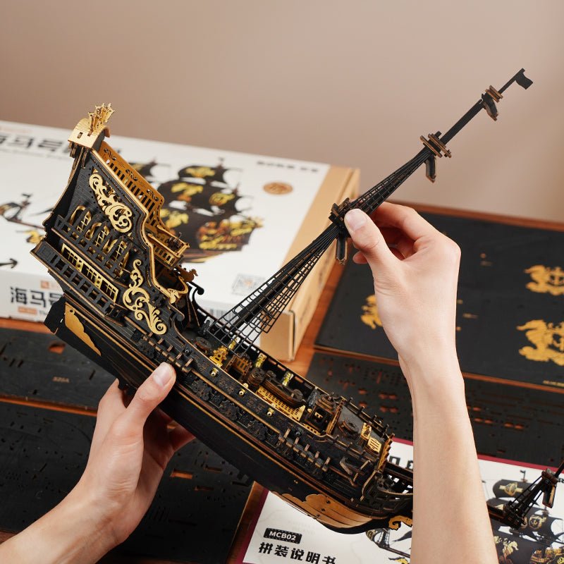 The Seahorse Barque 3D Wooden Puzzle | 603 pcs by LAB7 Malta, Europe