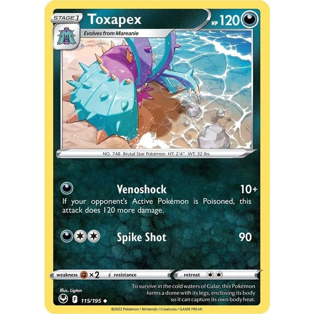 Toxapex (115/195) (SWSH12: Silver Tempest) in Malta | LAB7