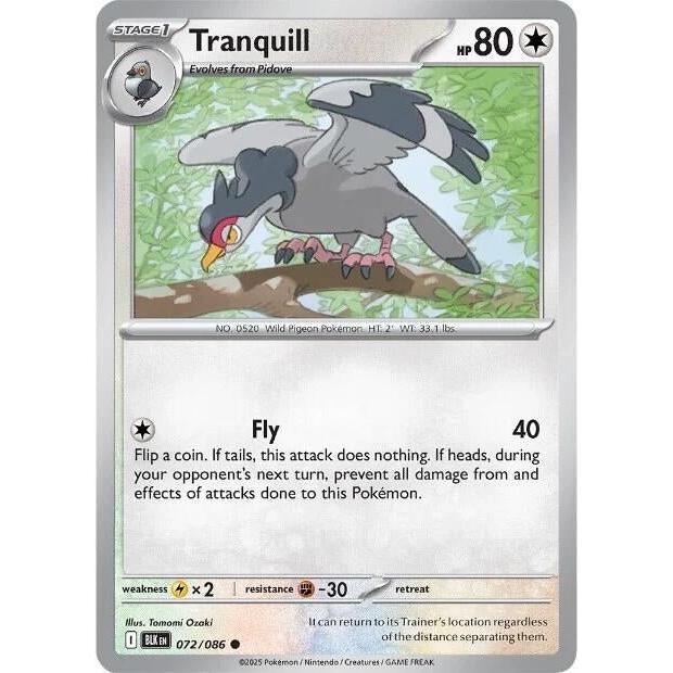 Pokemon Tranquill (072/086) (SV: Black Bolt) by LAB7 Malta, Europe