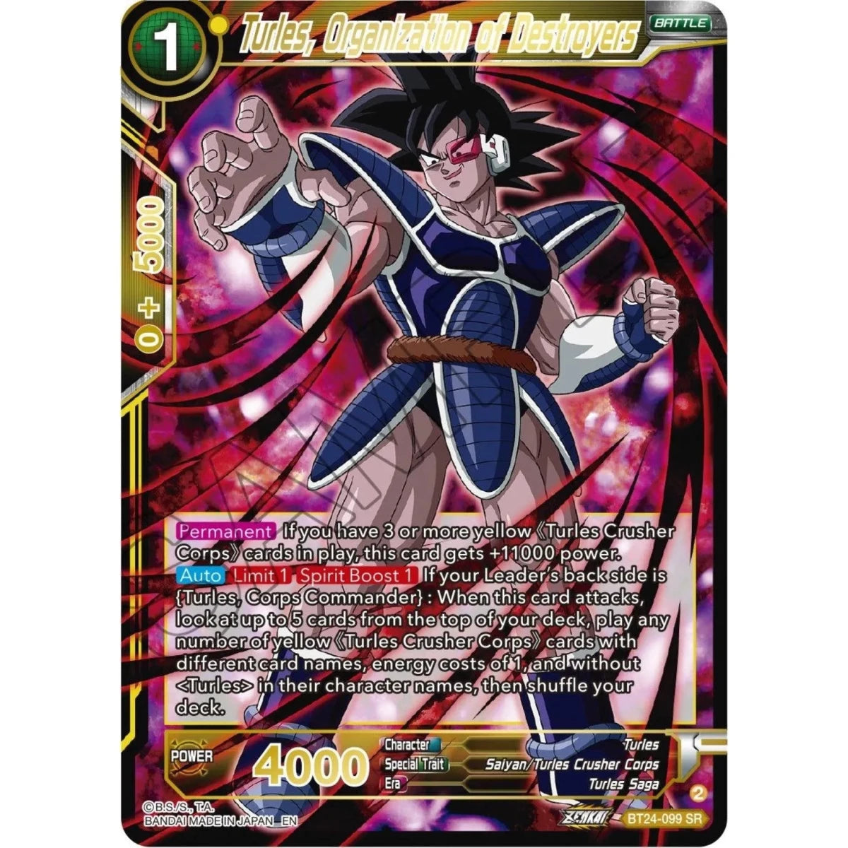 Turles, Organization of Destroyers (BT24-099) (Beyond Generations) in Malta | LAB7