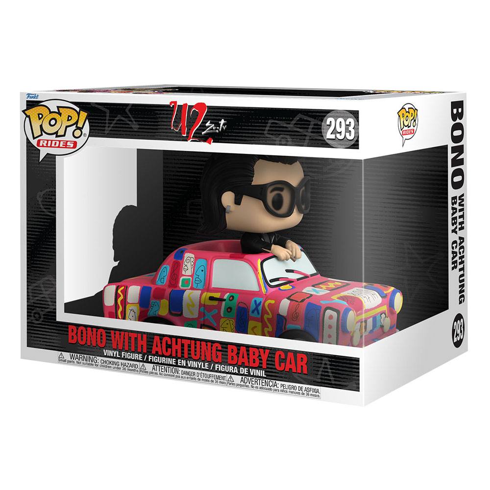 U2 - Bono with Achtung Baby Car Pop! Rides 293 Vinyl Figure by LAB7 Malta, Europe
