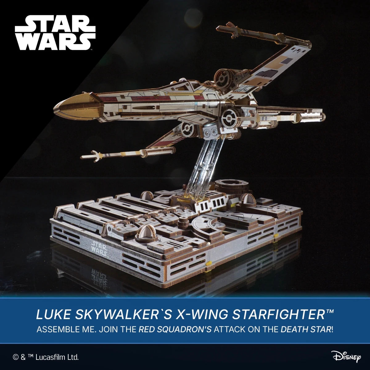 Ugears Luke Skywalker`s X - Wing Starfighter™ Wooden Puzzle by LAB7 Malta, Europe
