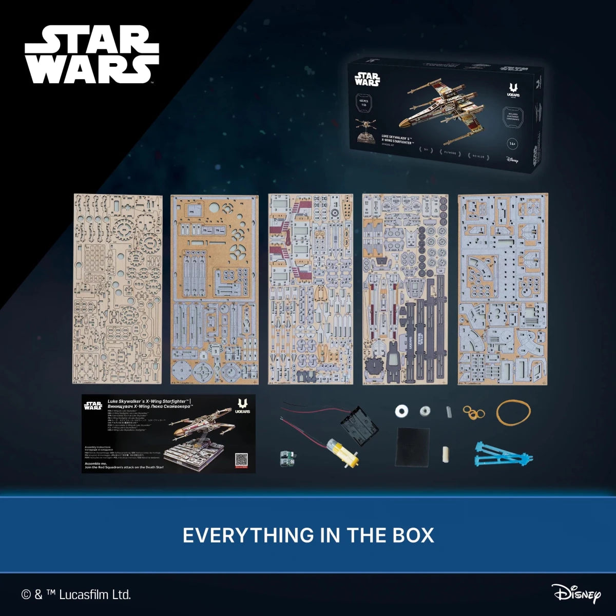 Ugears Luke Skywalker`s X - Wing Starfighter™ Wooden Puzzle by LAB7 Malta, Europe