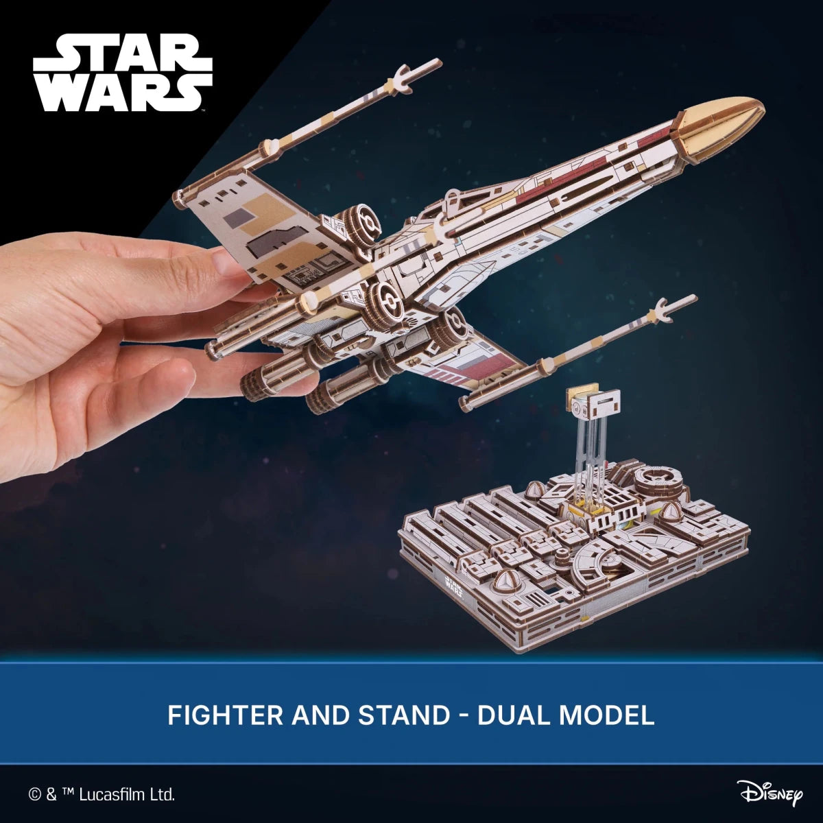 Ugears Luke Skywalker`s X - Wing Starfighter™ Wooden Puzzle by LAB7 Malta, Europe