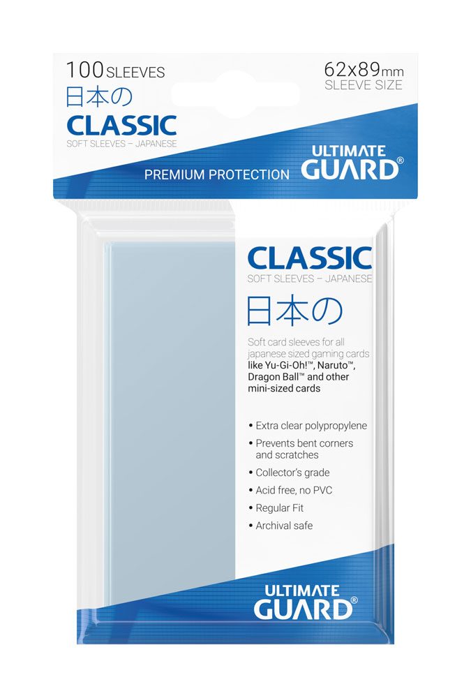 Ultimate Guard Classic Soft Sleeves Japanese Size Transparent (100) by LAB7 Malta, Europe