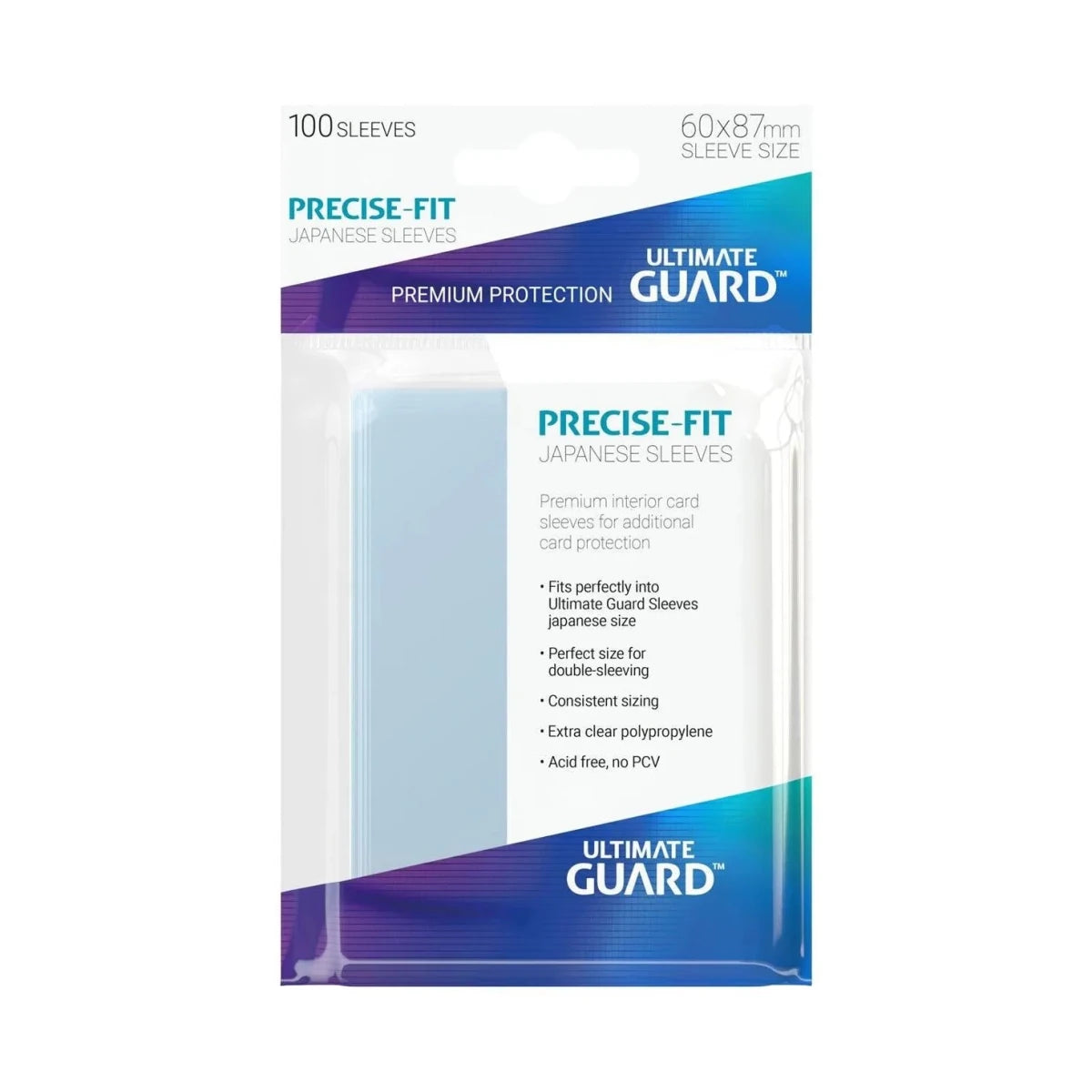 Ultimate Guard Precise-Fit Sleeves Japanese Size Transparent (100) in Malta | LAB7