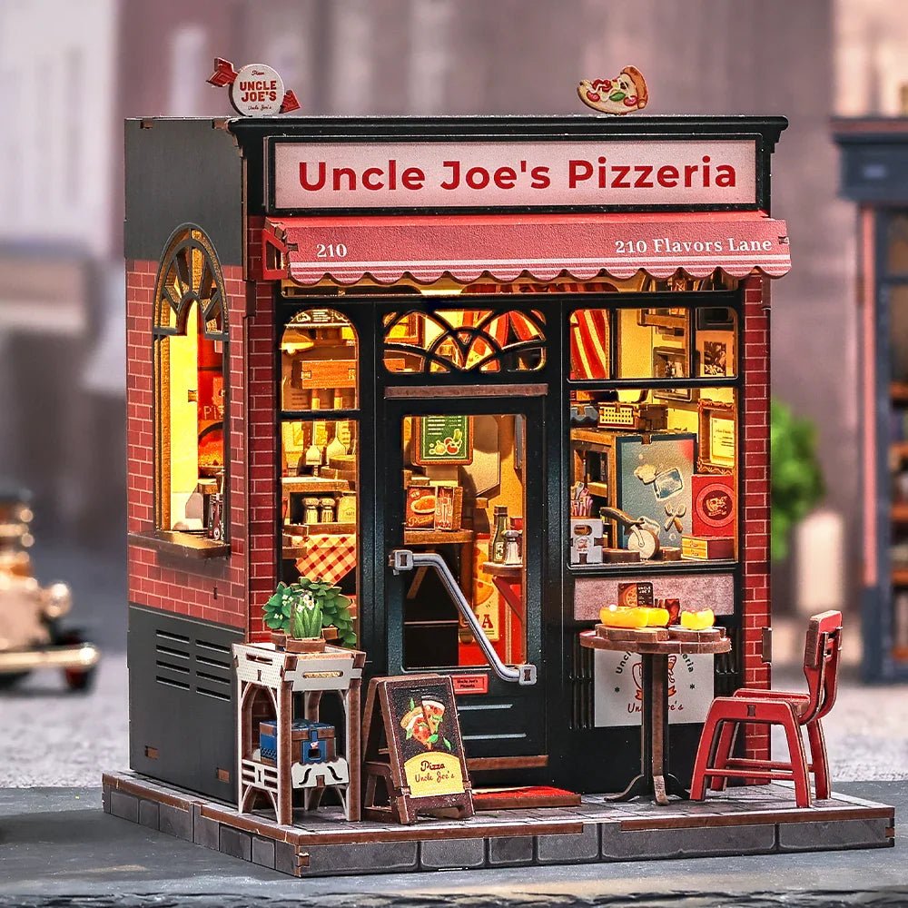 Uncle Joe’s Pizzeria Miniature House DIY Book Nook With LED by LAB7 Malta, Europe