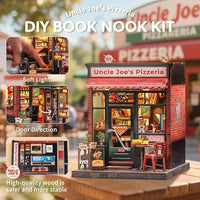 Uncle Joe’s Pizzeria Miniature House DIY Book Nook With LED by LAB7 Malta, Europe