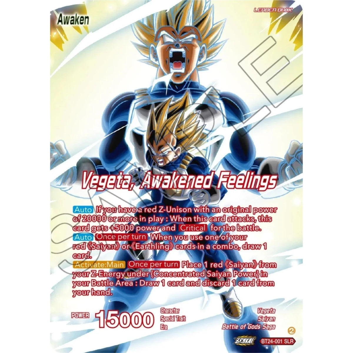 Vegeta // Vegeta, Awakened Feelings (SLR) (BT24-001) (Beyond Generations) in Malta | LAB7
