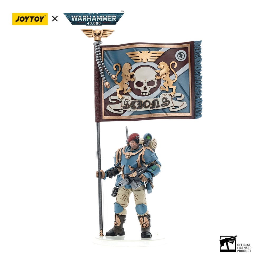 Joy Toy - Warhammer 40k Action Figure 1/18 Astra Militarum Tempestus Scions Command Squad 55th Kappic Eagles Banner Bearer 12 cm