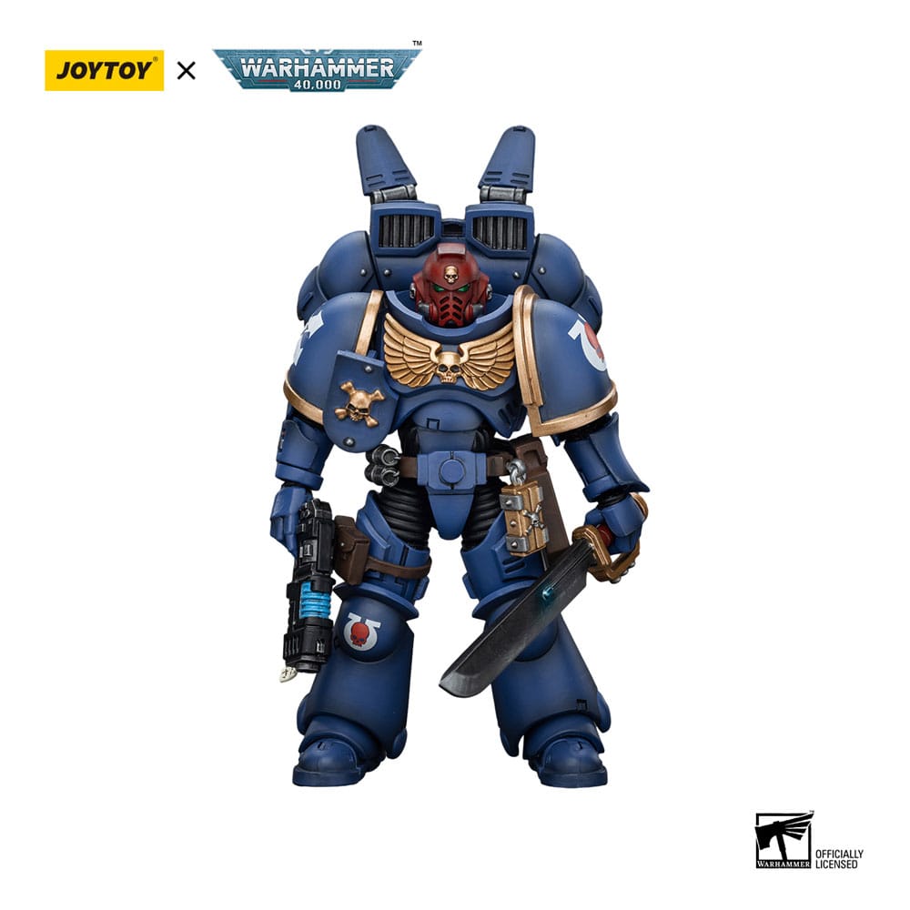 Warhammer 40k Action Figure 1/18 Ultramarines Jump Pack Intercessors Sergeant With Plasma Pistol And Power Sword 12 cm by LAB7 Malta, Europe