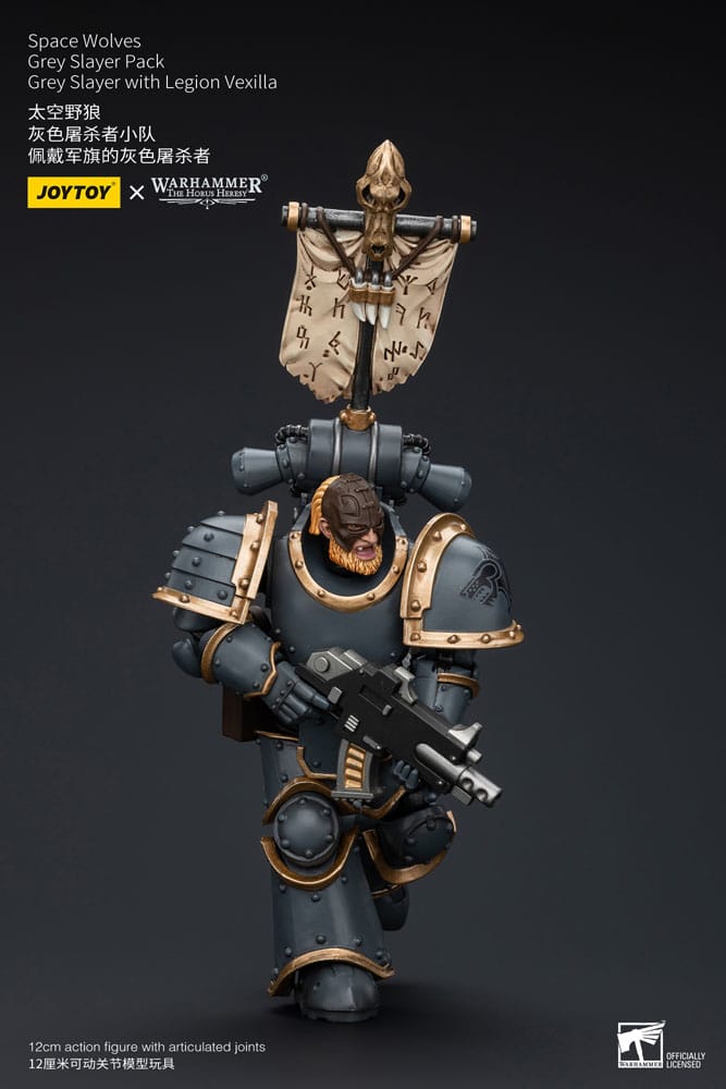 Joy Toy - Warhammer The Horus Heresy Space Wolves Grey Slayer w/ Legion Vexilla