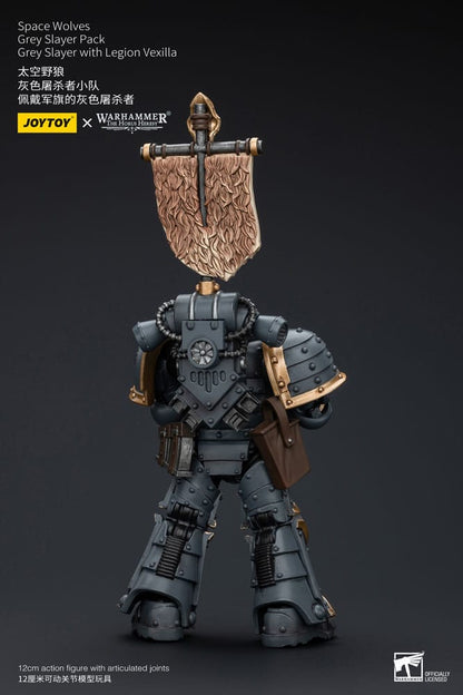 Joy Toy - Warhammer The Horus Heresy Space Wolves Grey Slayer w/ Legion Vexilla