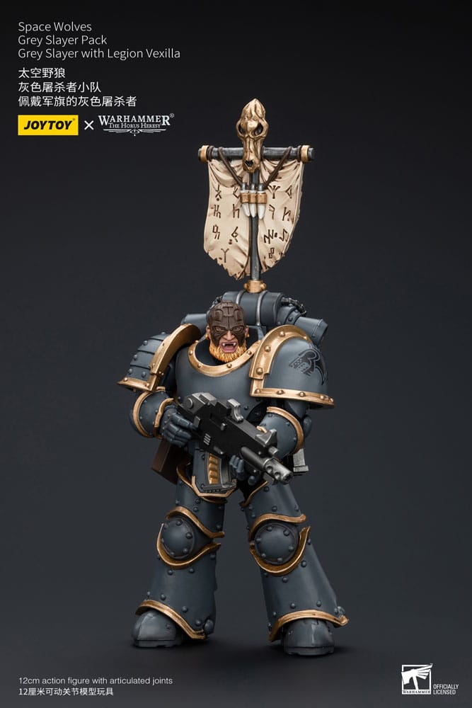 Joy Toy - Warhammer The Horus Heresy Space Wolves Grey Slayer w/ Legion Vexilla