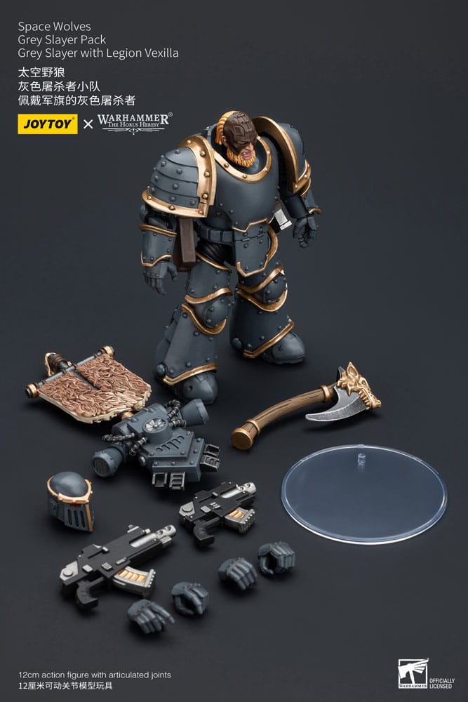 Joy Toy - Warhammer The Horus Heresy Space Wolves Grey Slayer w/ Legion Vexilla