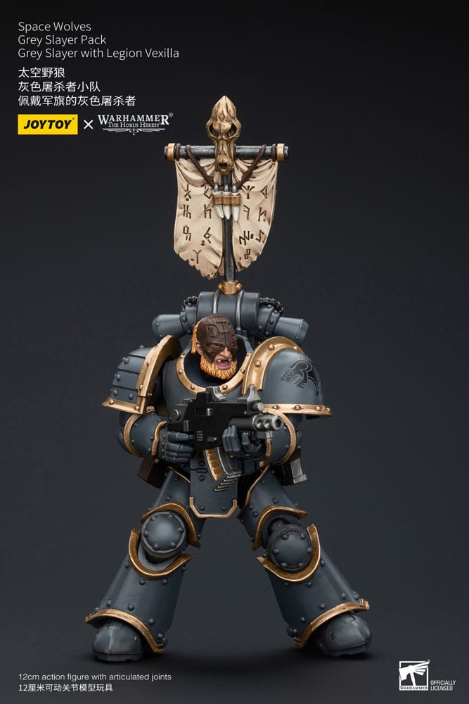 Joy Toy - Warhammer The Horus Heresy Space Wolves Grey Slayer w/ Legion Vexilla