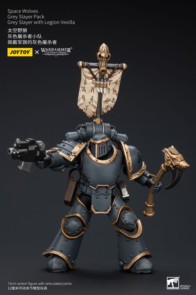 Joy Toy - Warhammer The Horus Heresy Space Wolves Grey Slayer w/ Legion Vexilla