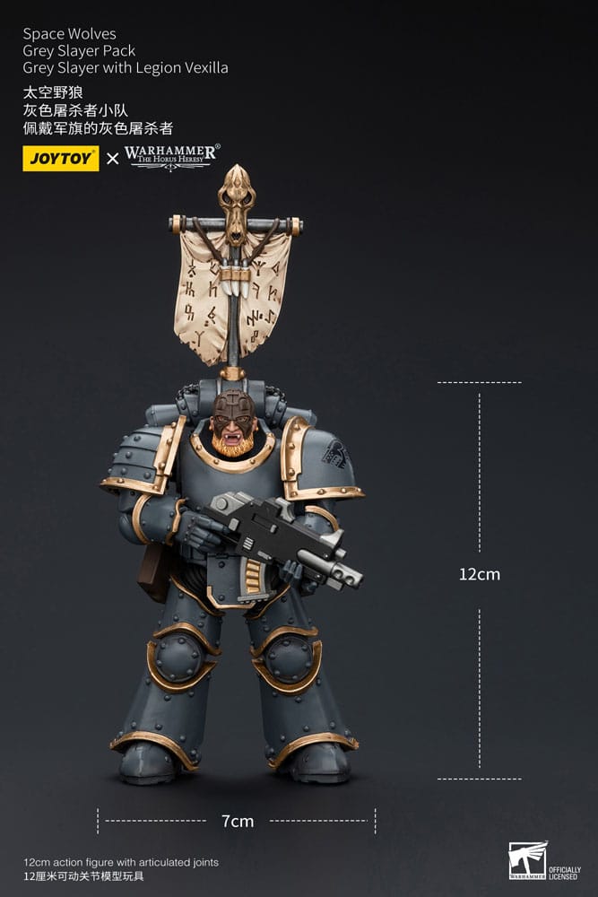 Joy Toy - Warhammer The Horus Heresy Space Wolves Grey Slayer w/ Legion Vexilla