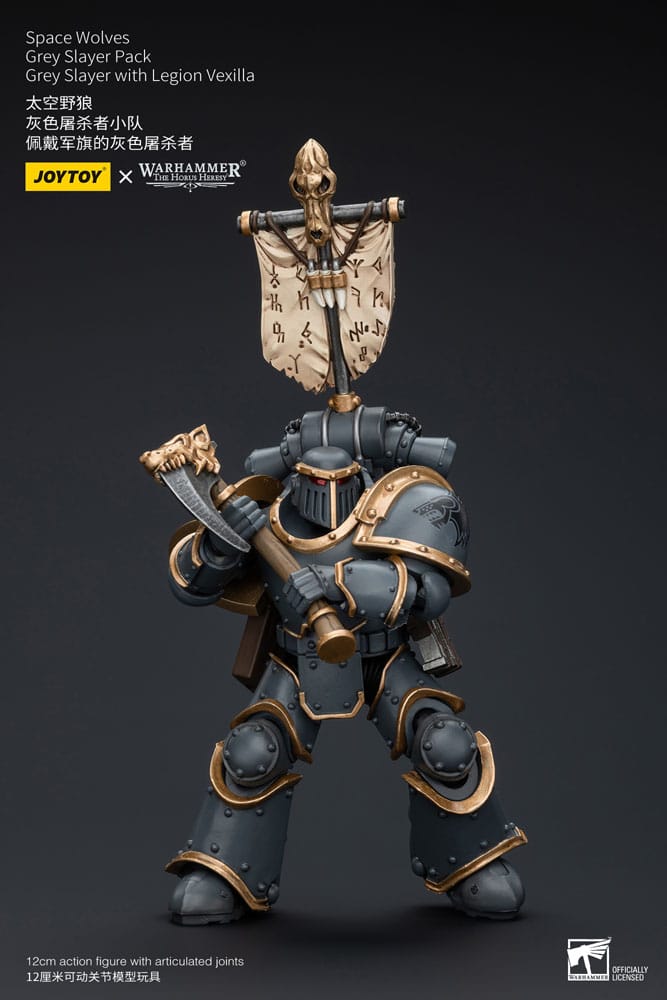 Joy Toy - Warhammer The Horus Heresy Space Wolves Grey Slayer w/ Legion Vexilla