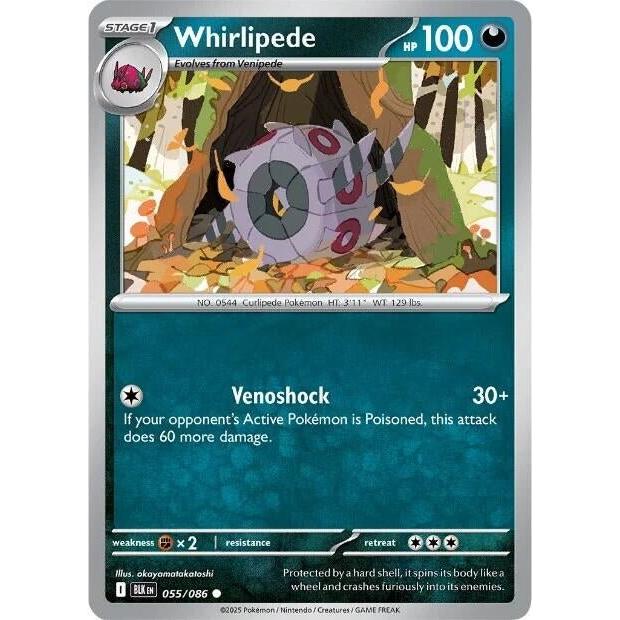 Pokemon Whirlipede (055/086) (SV: Black Bolt) by LAB7 Malta, Europe