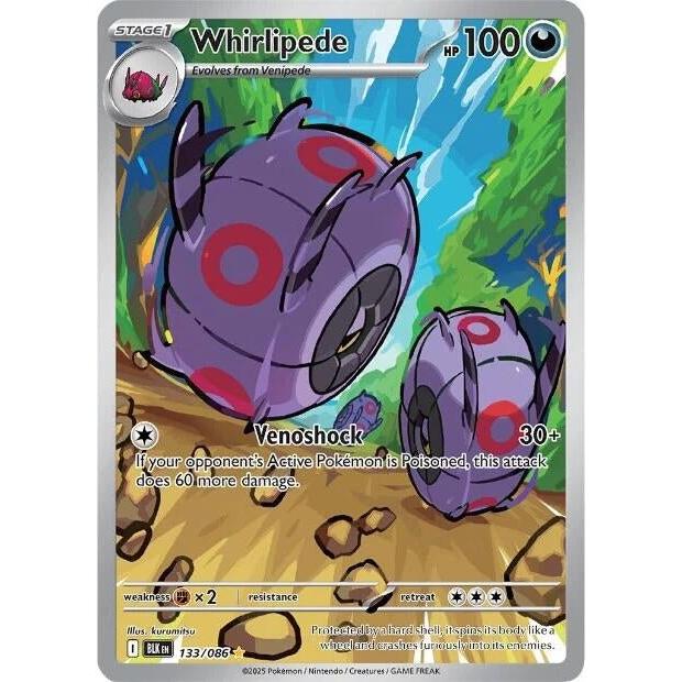 Pokemon Whirlipede (133/086) (SV: Black Bolt) by LAB7 Malta, Europe