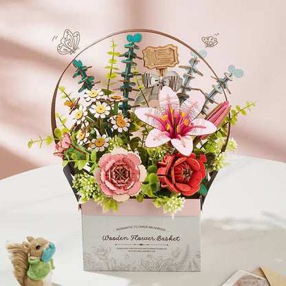 Rowood - Wooden Flower Basket DIY 3D Puzzle (428 Pieces)