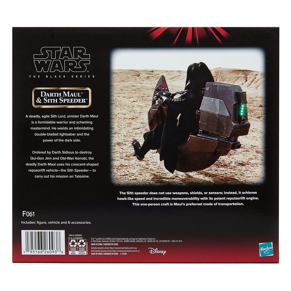 Hasbro Star Wars Black Series Darth Maul & Sith Speeder 25th Anniversary Set