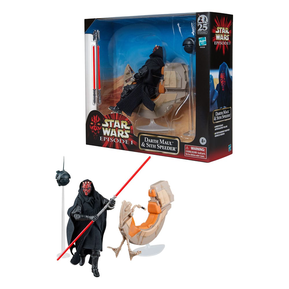 Hasbro Star Wars Black Series Darth Maul & Sith Speeder 25th Anniversary Set