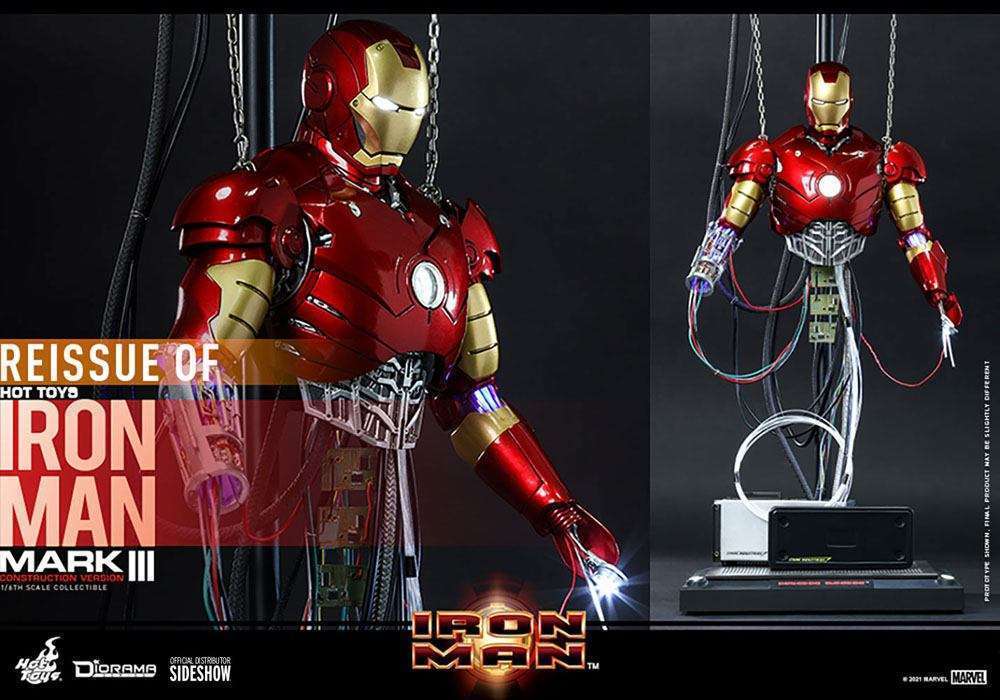 Hot Toys Iron Man Movie Masterpiece Action Figure 1/6 Iron Man Mark III (Construction Version) 39 cm by LAB7 Malta