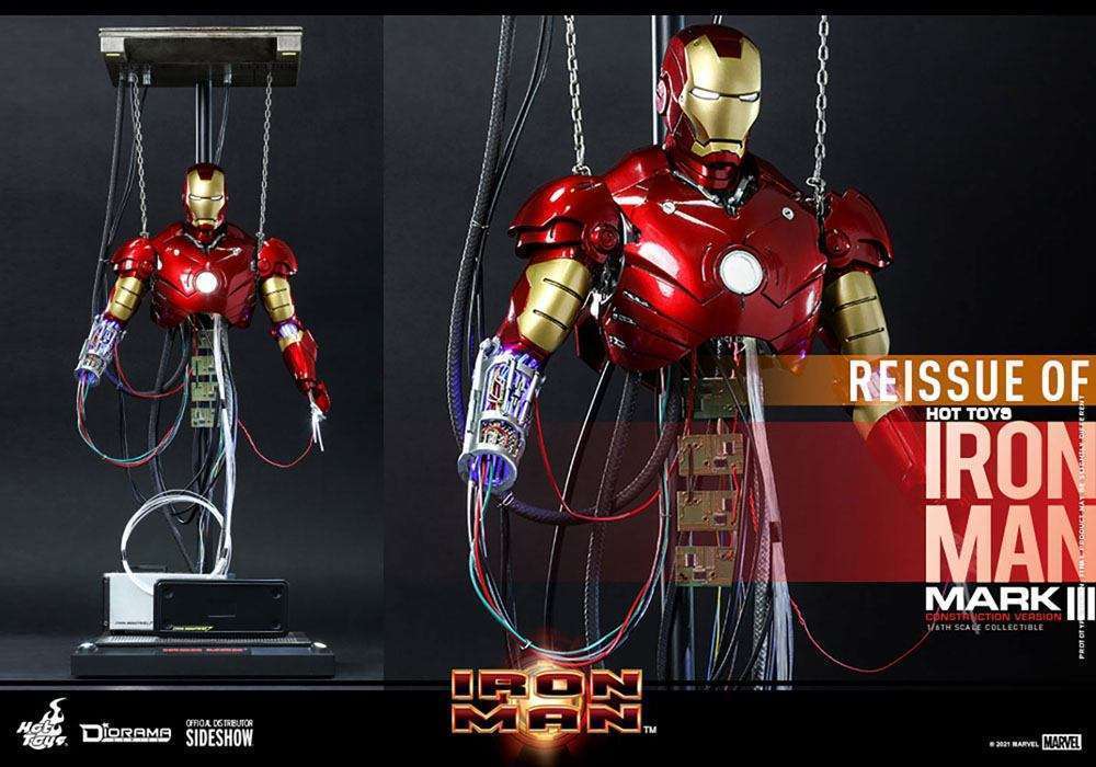 Hot Toys Iron Man Movie Masterpiece Action Figure 1/6 Iron Man Mark III (Construction Version) 39 cm by LAB7 Malta