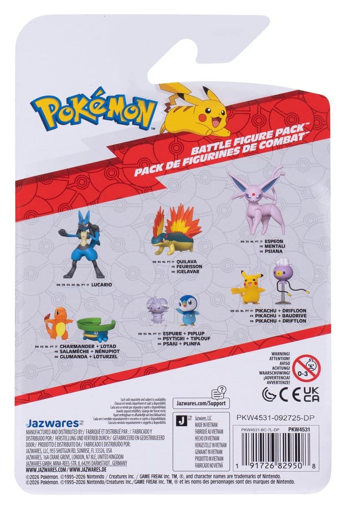 Jazwares Pokémon Battle Figure 2-Pack Drifloon & Pikachu