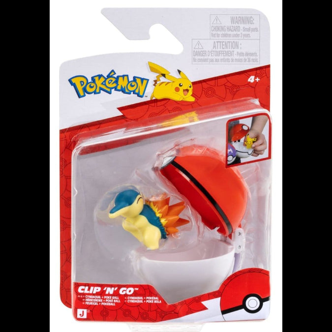 Jazwares Pokémon Clip 'n' Go Cyndaquil & Poké Ball Action Figure Set