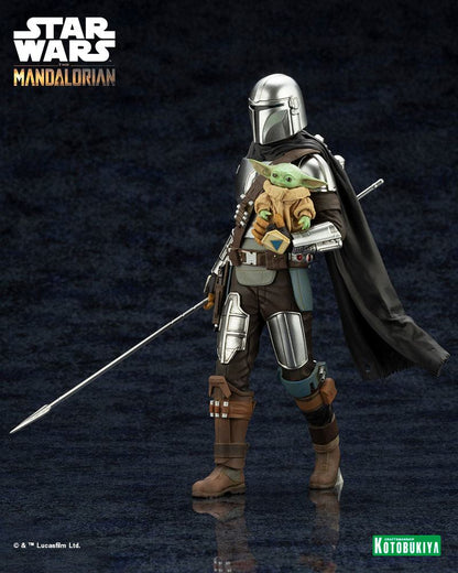 Kotobukiya Star Wars The Mandalorian ARTFX Statue 1/10 Mandalorian & Grogu with Beskar Staff 18 cm - Damaged packaging by LAB7 Malta