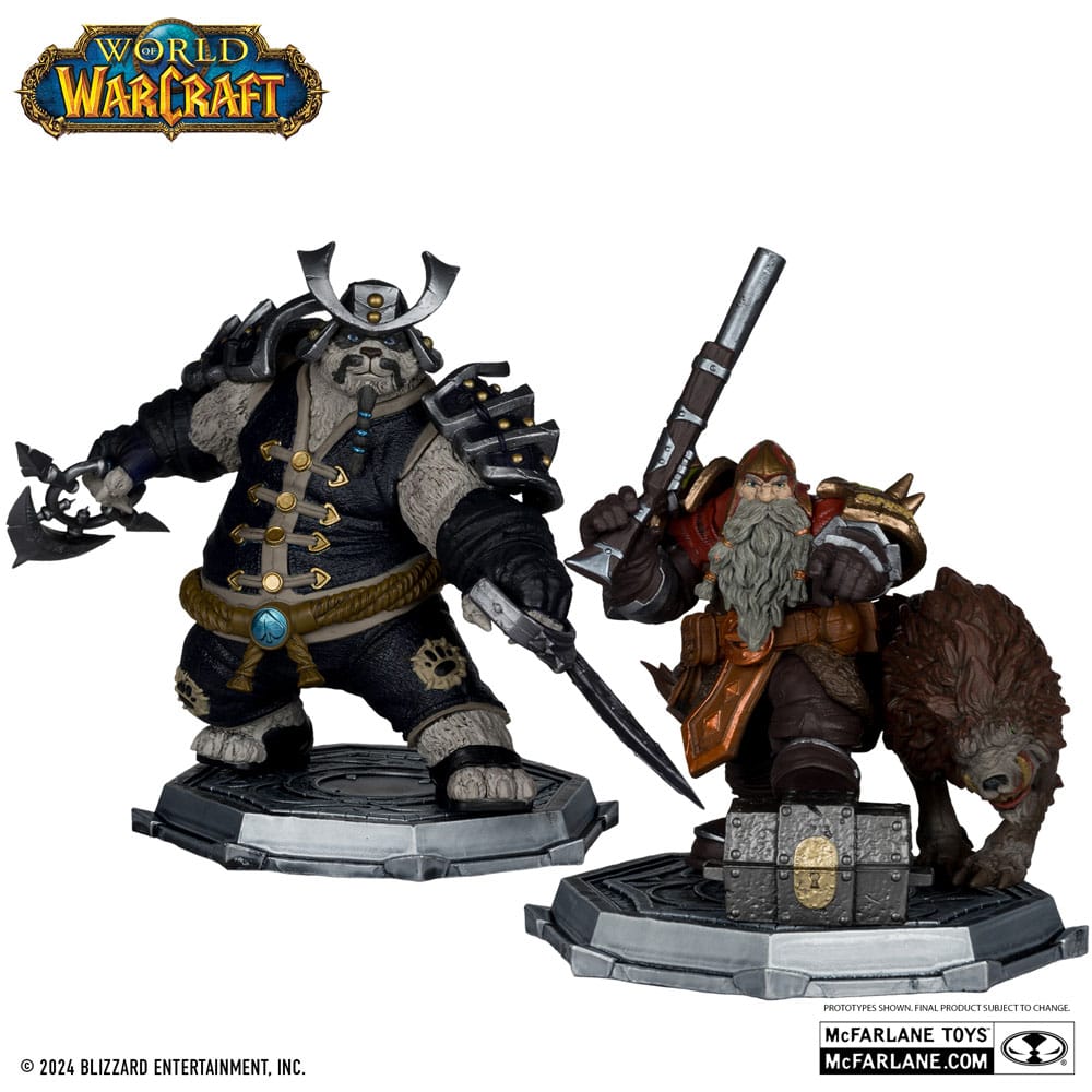 World of Warcraft 1/12 PVC Statue 2-Pack: Dwarf Hunter & Pandaren Monk