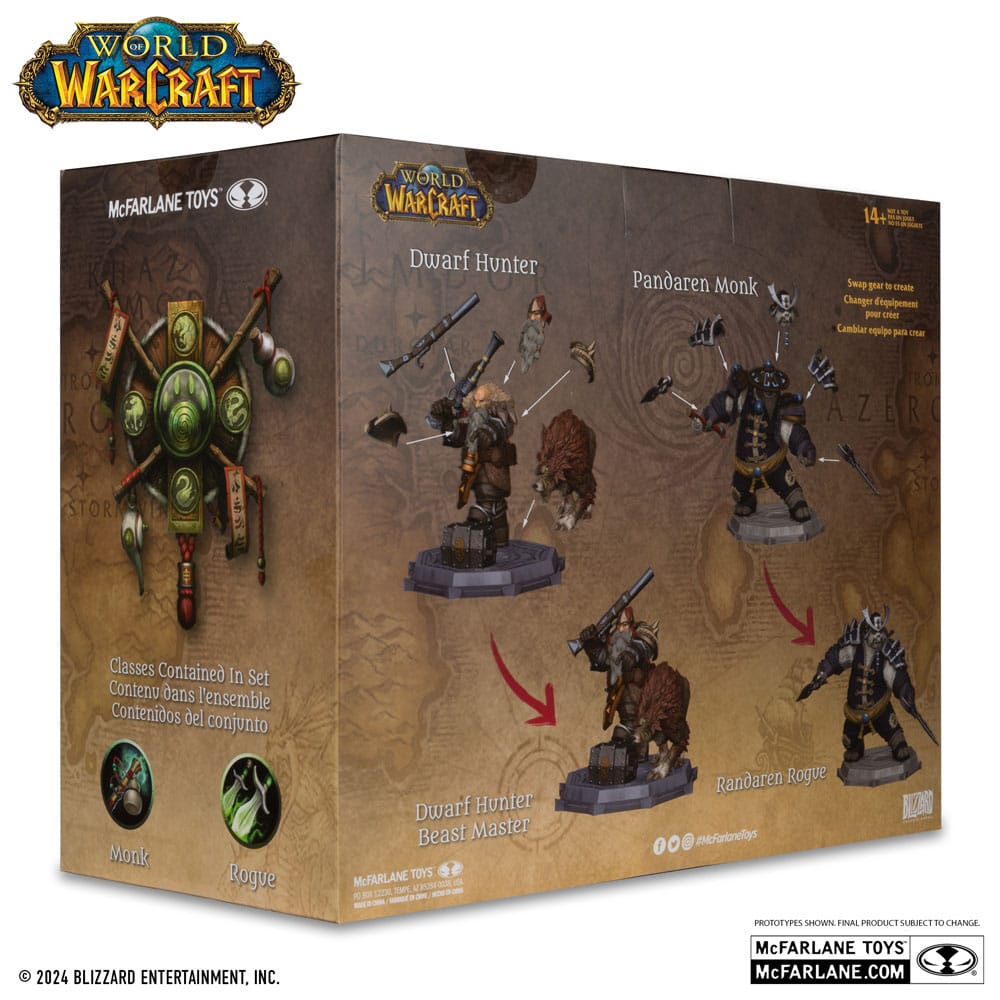 World of Warcraft 1/12 PVC Statue 2-Pack: Dwarf Hunter & Pandaren Monk