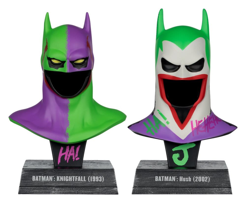 McFarlane DC Direct Batman Cowls Hush & Knightfall Jokerized Gold Label 1:3 Scale 2-Pack 18cm