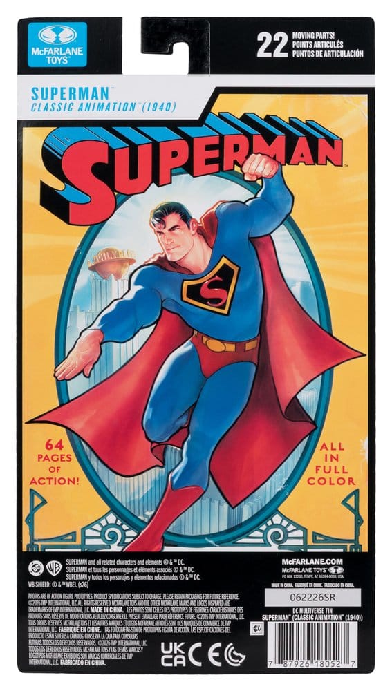 McFarlane Toys DC Multiverse Superman (Classic Animation 1940) Action Figure – 19cm